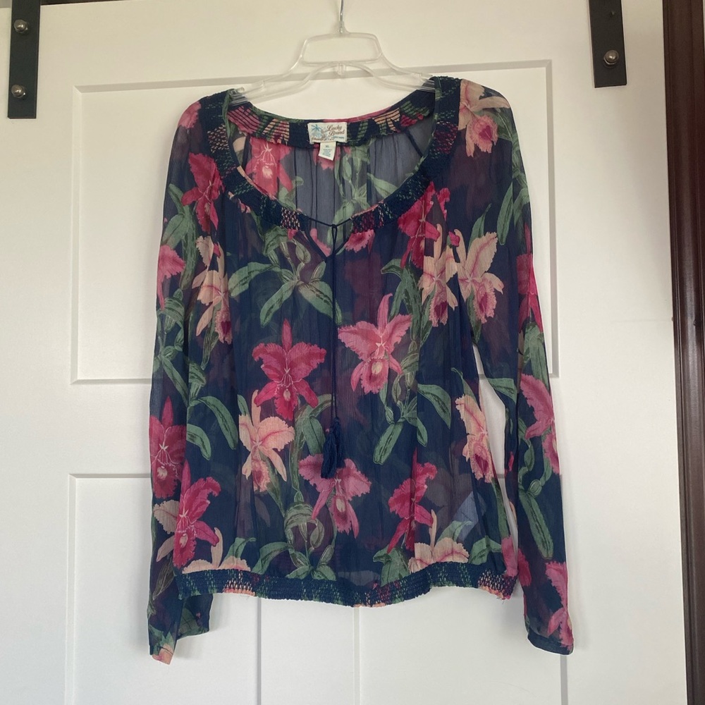 Lucky Brand XL Sheer Shirt
